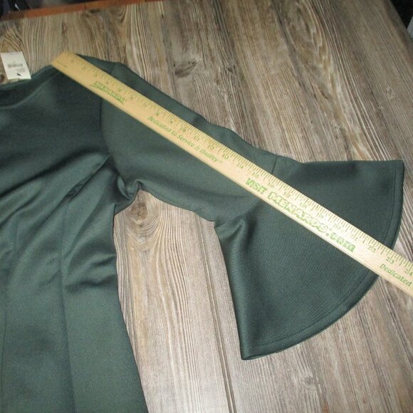 NWT Lane Bryant Dark Green Bell Ruffle Slv Dress Womens Size 16 Whimsigoth Boho - Picture 12 of 13